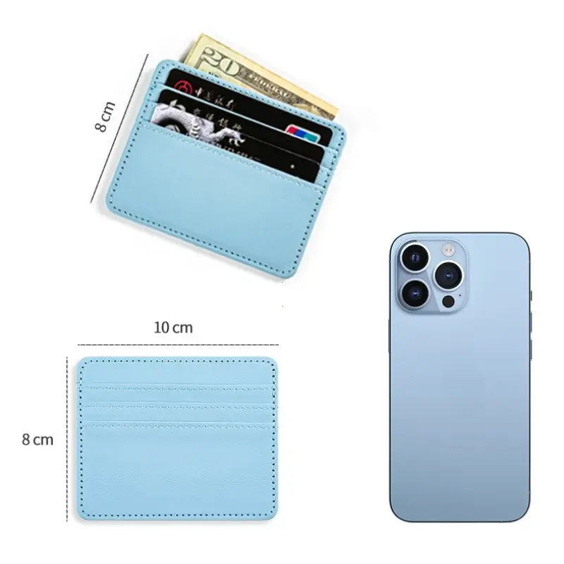 Mini Ultra-thin Leather Wallet 4 Slots Cardholder Slim Bank Credit Card Holder Men's Business Small ID Case for Women Purse