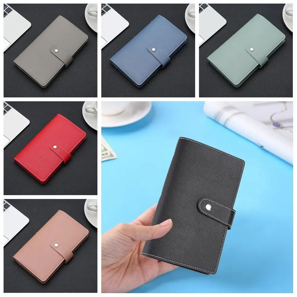 96 Bits Solid Color Card Bag Money Saving Binder Book Savings Challenge Book PU Leather Card Bag Korean Style Clutch Bag