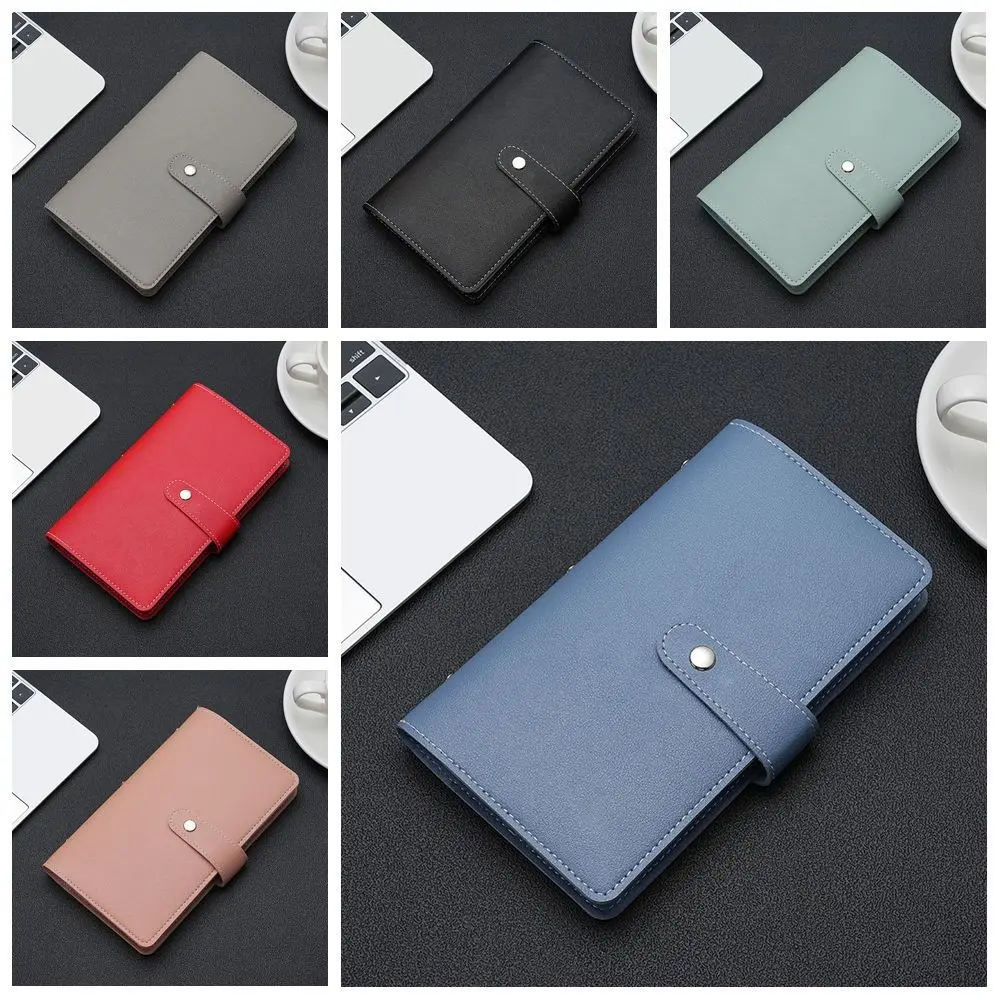 96 Bits Solid Color Card Bag Money Saving Binder Book Savings Challenge Book PU Leather Card Bag Korean Style Clutch Bag