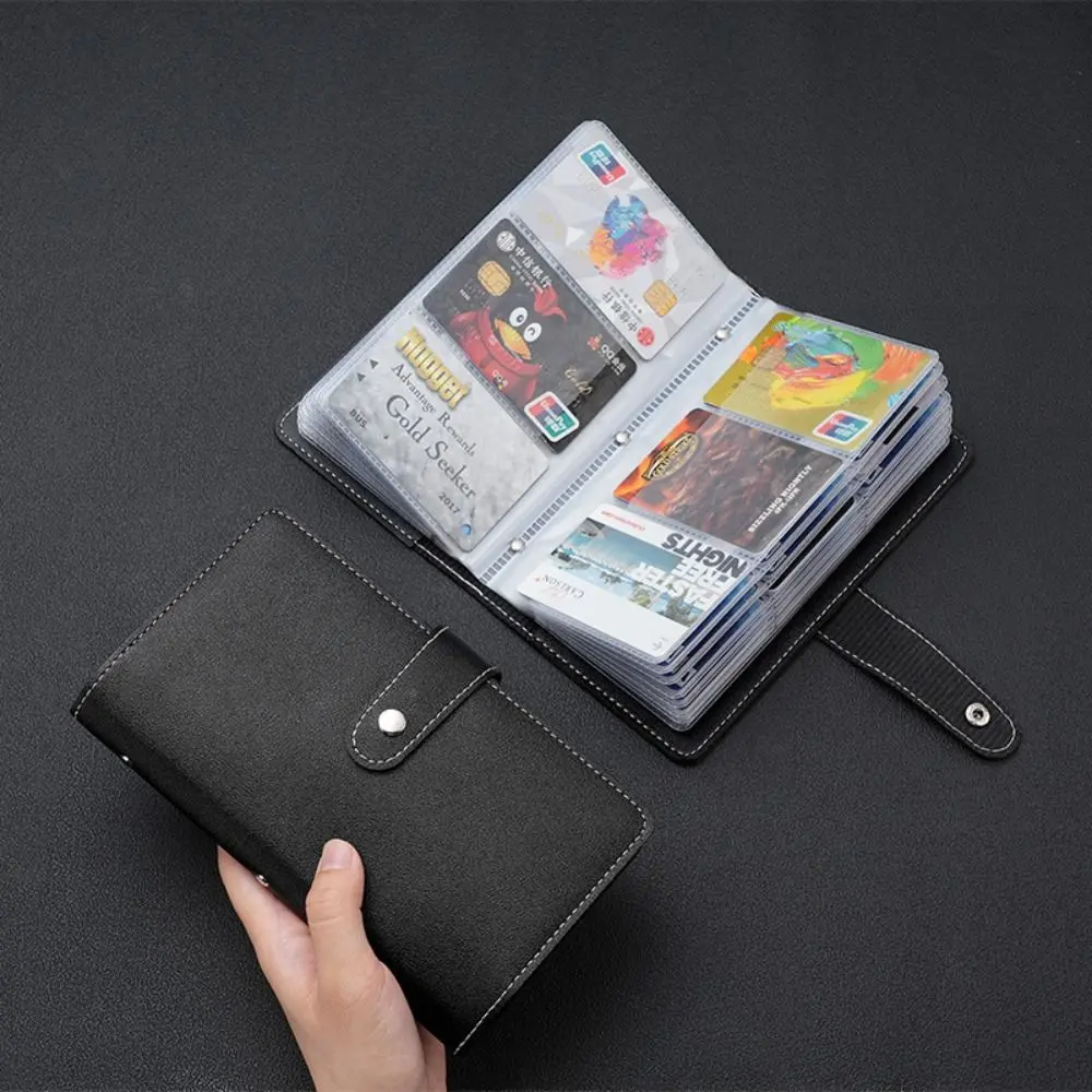 96 Bits Solid Color Card Bag Money Saving Binder Book Savings Challenge Book PU Leather Card Bag Korean Style Clutch Bag