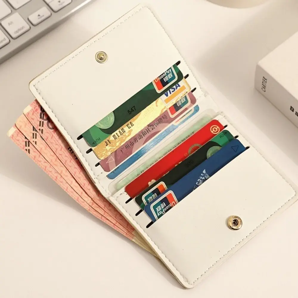 New Large Capacity Coin Purse Waterproof PU Leather Mini Wallets Lightweight Business Card Case Women