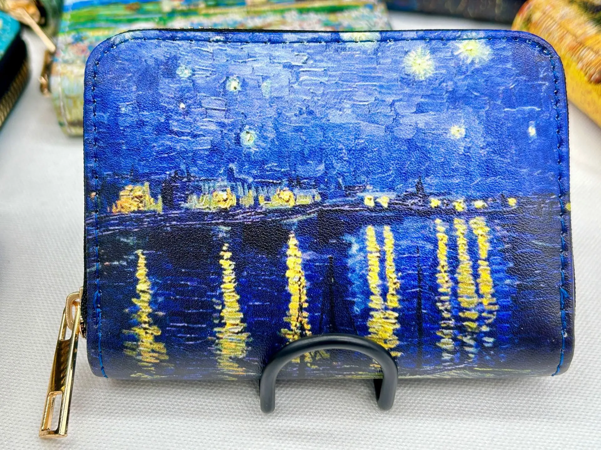 Hot sale! Van Gogh Art Card Holder Wallet - Premium Vegan Leather, Multi-Function Zipper Design, Perfect for Women and Man, Gift