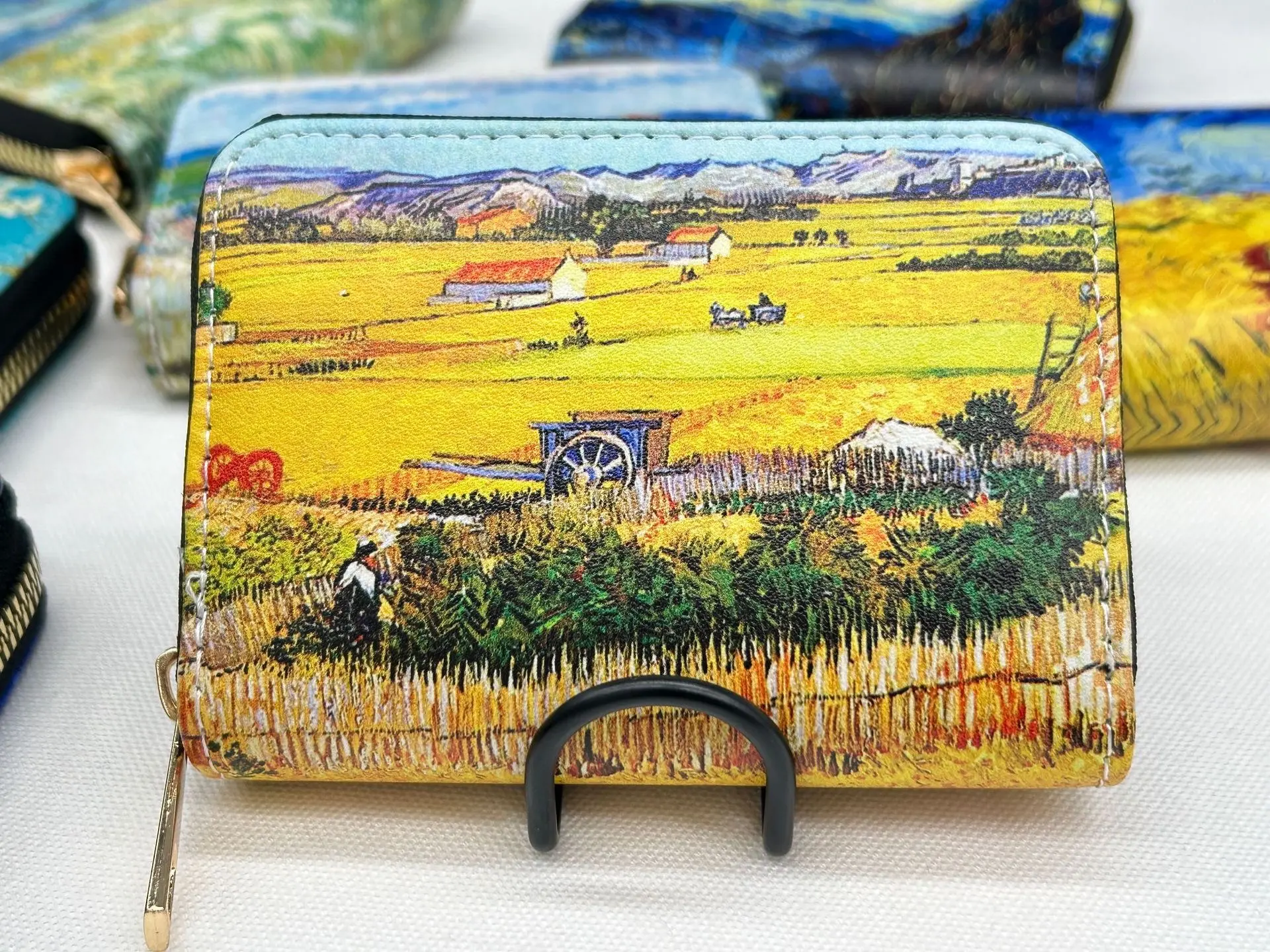 Hot sale! Van Gogh Art Card Holder Wallet - Premium Vegan Leather, Multi-Function Zipper Design, Perfect for Women and Man, Gift