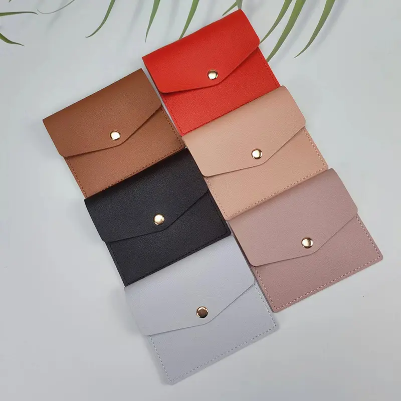 Ultra Thin Mini Women Card Holder Wallet Leather Hasp Simple Business Bank Credit ID Card Holder Small Coin Cards Cover Pouch