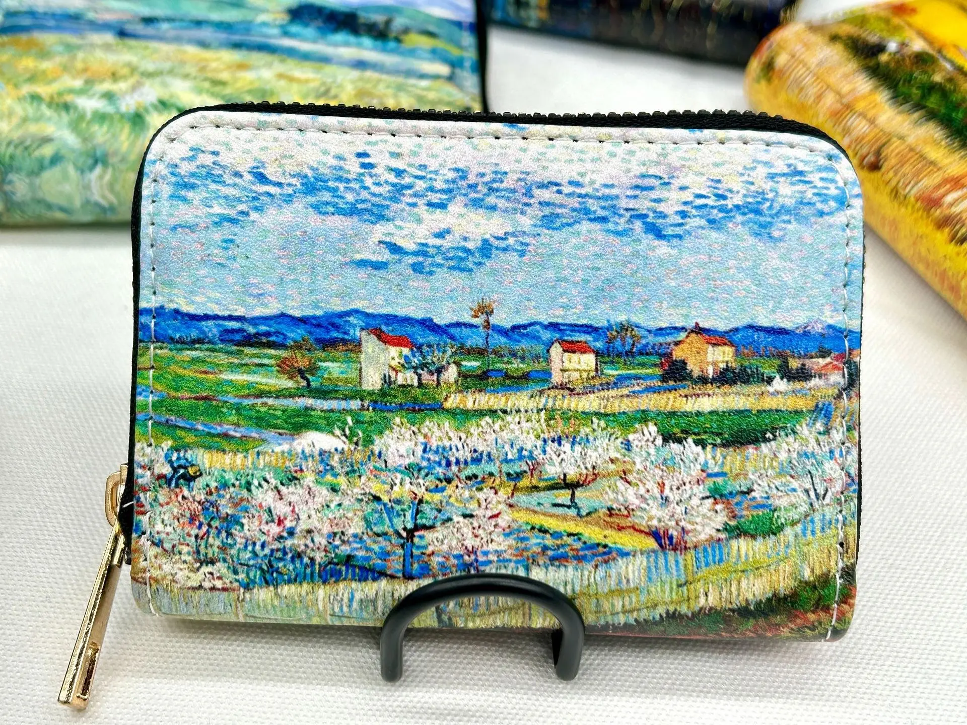 Hot sale! Van Gogh Art Card Holder Wallet - Premium Vegan Leather, Multi-Function Zipper Design, Perfect for Women and Man, Gift