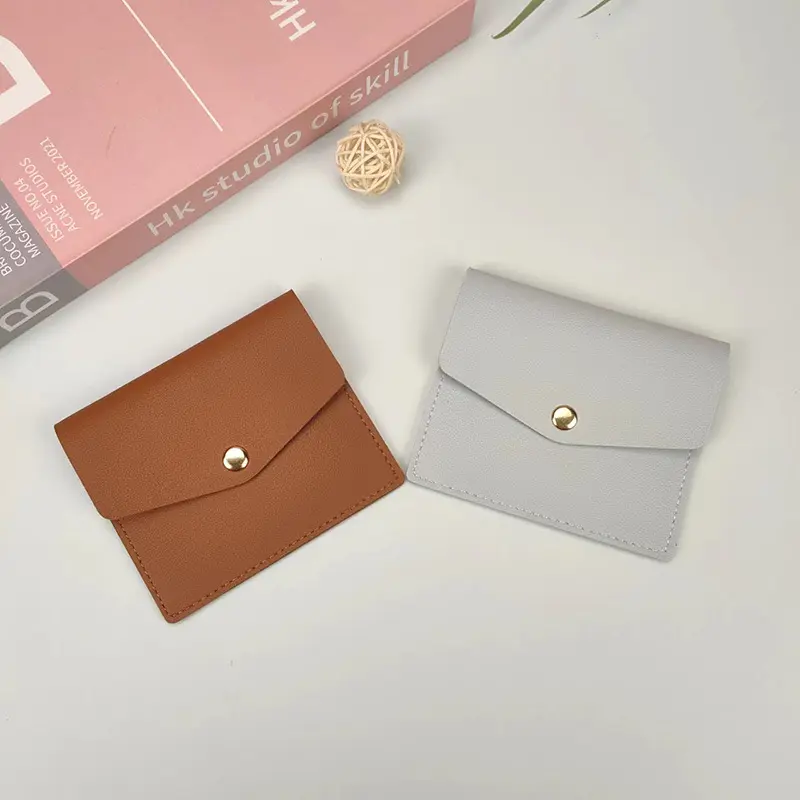 Ultra Thin Mini Women Card Holder Wallet Leather Hasp Simple Business Bank Credit ID Card Holder Small Coin Cards Cover Pouch
