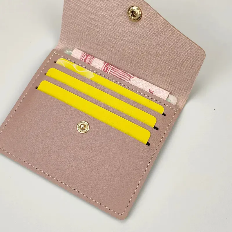 Ultra Thin Mini Women Card Holder Wallet Leather Hasp Simple Business Bank Credit ID Card Holder Small Coin Cards Cover Pouch