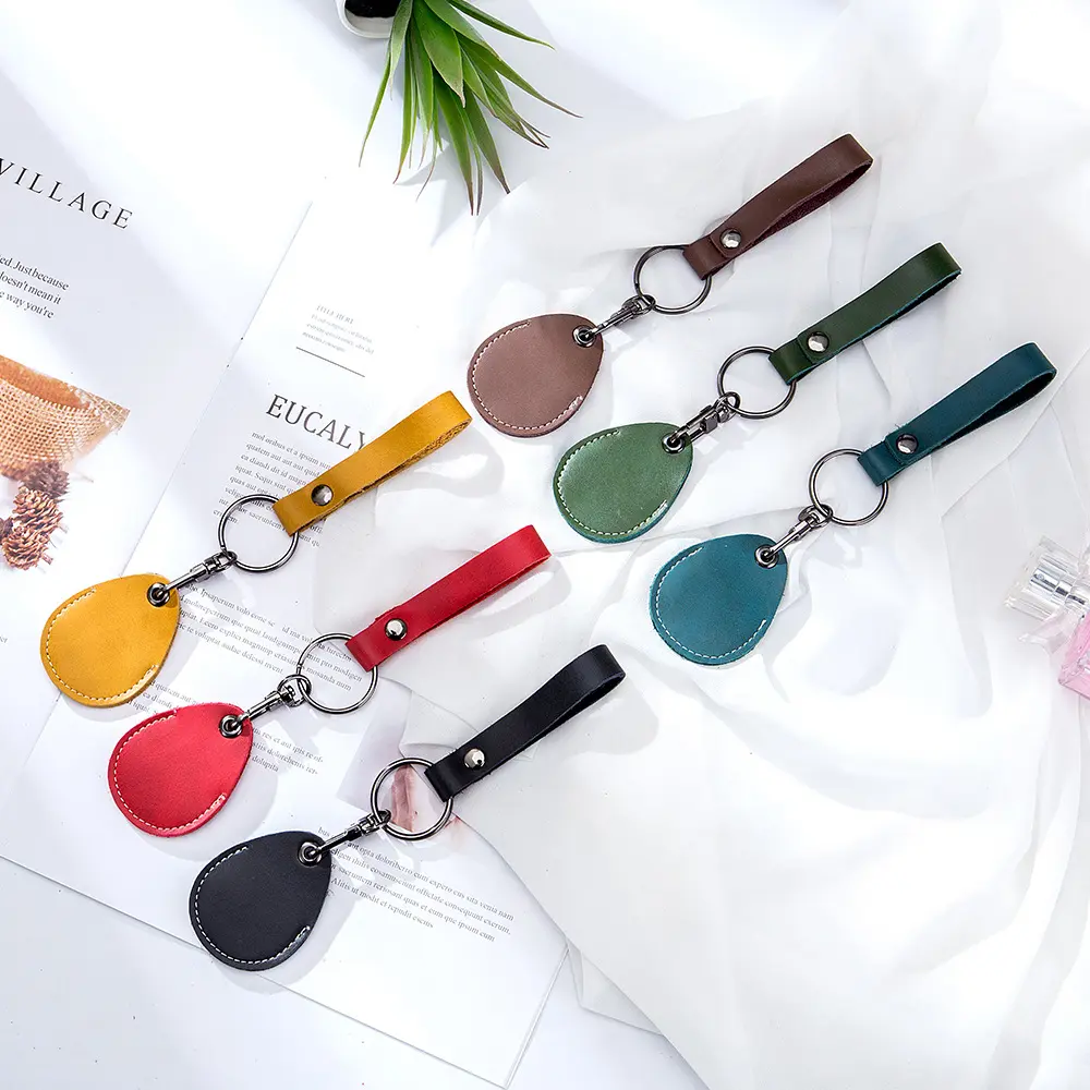 Customizable Leather Cover for Label Starline S96 and PIK Intercom Unisex IC Alarm Tag Mark Protective Card Case Keychain Holder