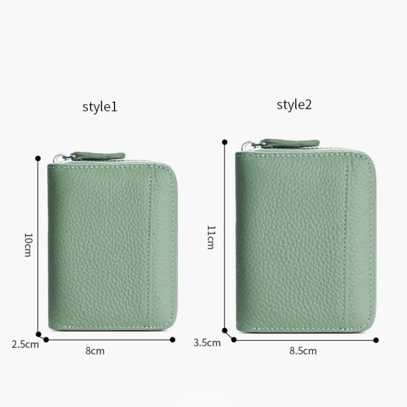 14/20 Slots Credit Card Holder Wallet RFID Blocking Slim Genuine Leather Card Organizer Zipper Pocket ID Card Pouch Coin Purse