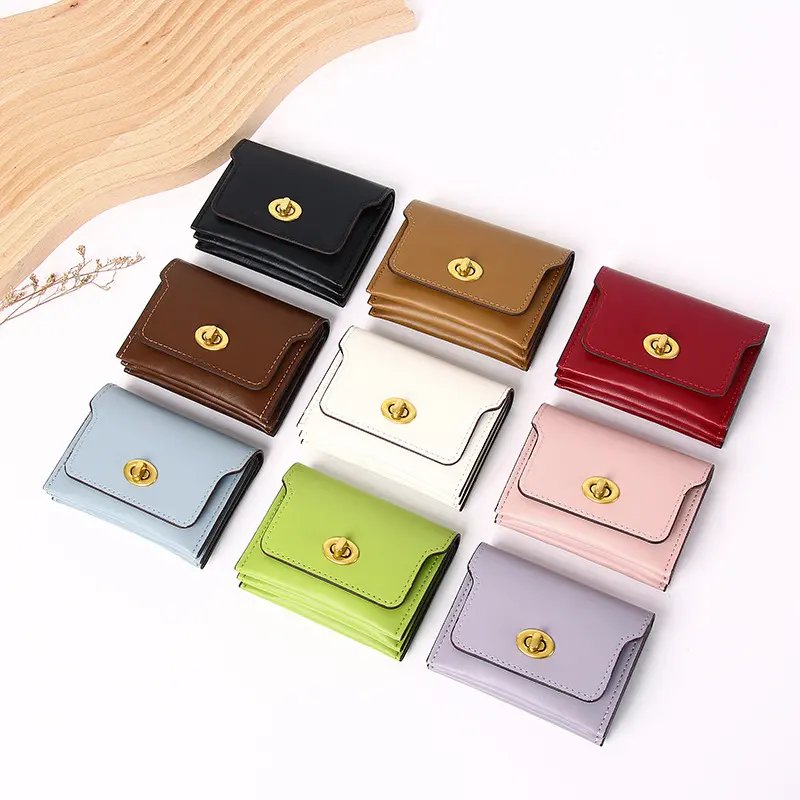 New Women Wallets Fashion Short Hasp Pu Leather Purses For Women Portable Multifunctional Money Bag Small Coin Card Holders