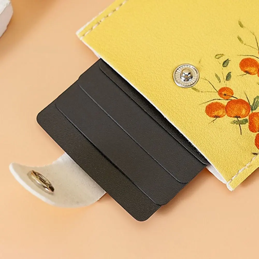Laminated Concealed Mini Card Wallet RFID Blocking Pull-out Type ID Card Holder PU Leather 6 Card Pockets PU Leather Purses