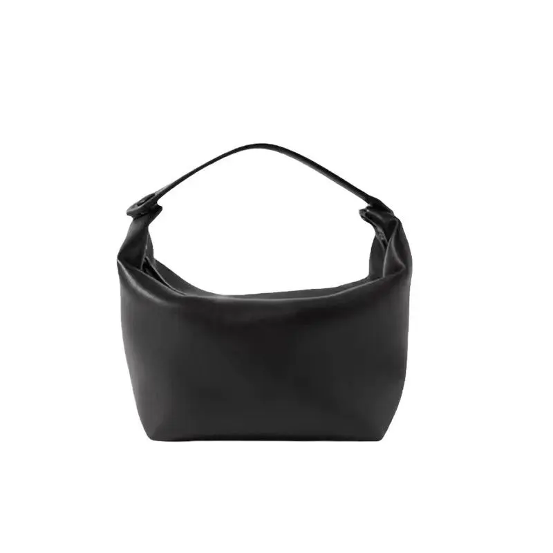 Leather fashion handbag lunch box bag minimalist light luxury handbag 2025 autumn and winter new women's bag