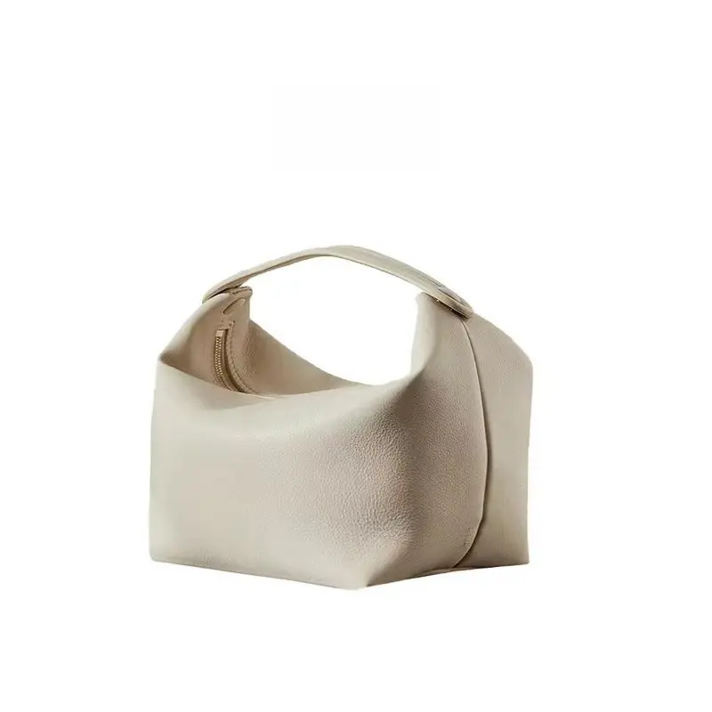 Leather fashion handbag lunch box bag minimalist light luxury handbag 2025 autumn and winter new women's bag