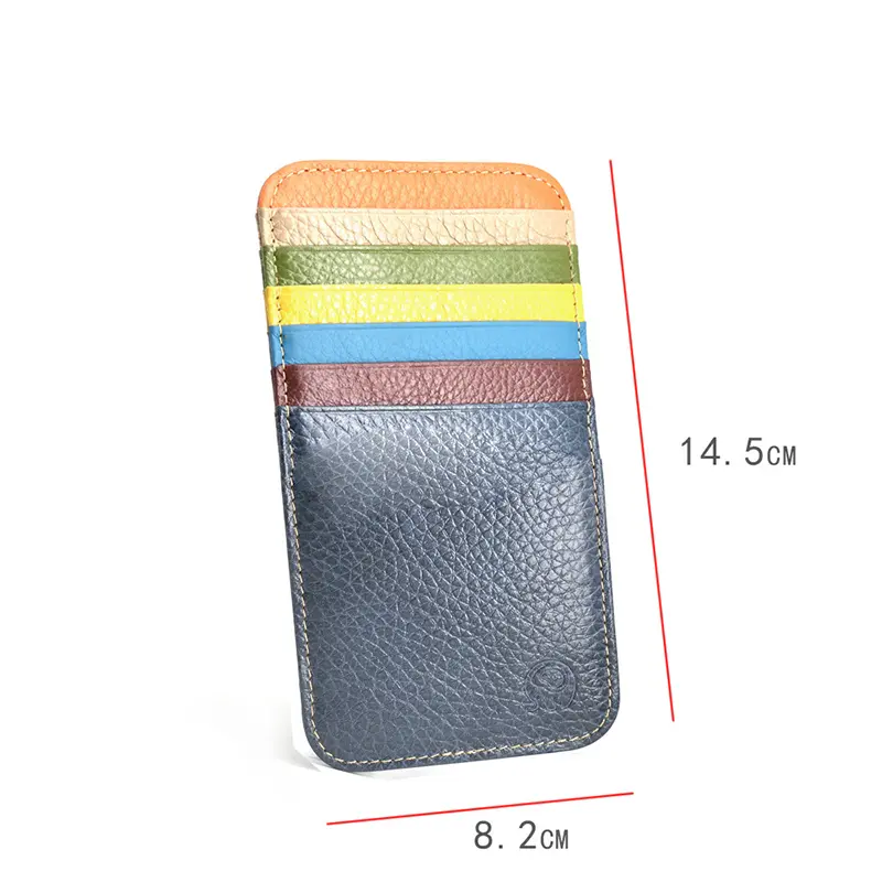 Slim Leather Travel Wallet for Men & Women - Double-Sided Pattern, 12 Card Slots, Compact ID & Change Purse