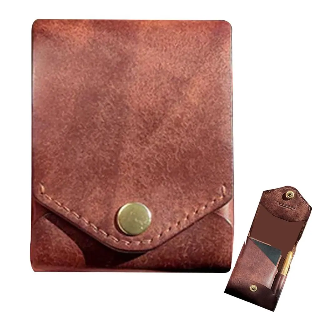 1 Pcs  PU Leather Multifunctional Compact Wallet Handmade Waterproof Built-in Pen Slot Front Pocket Wallets Card Holder Travel