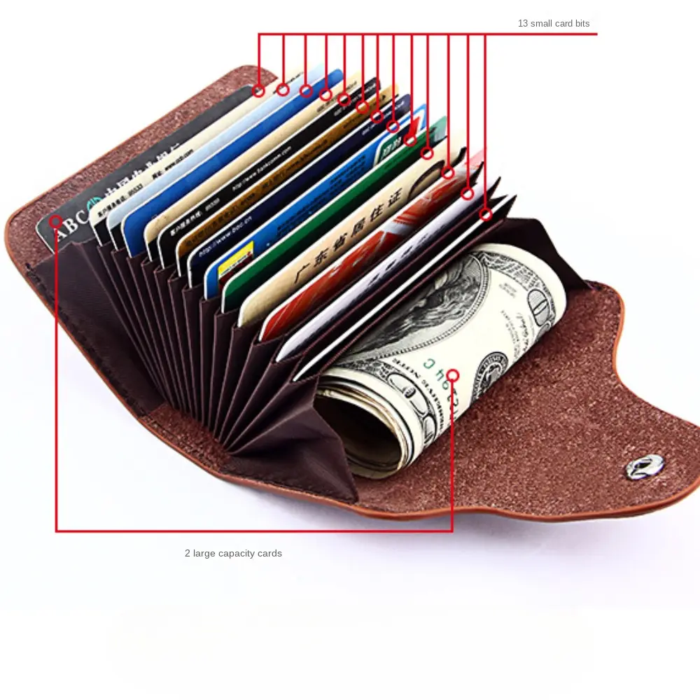 Real Genuine Leather Men Wallet ID Credit Card Holder Wallets Male Small Coin Purse Women Money Bag Vallet Slim Thin Mini Walet