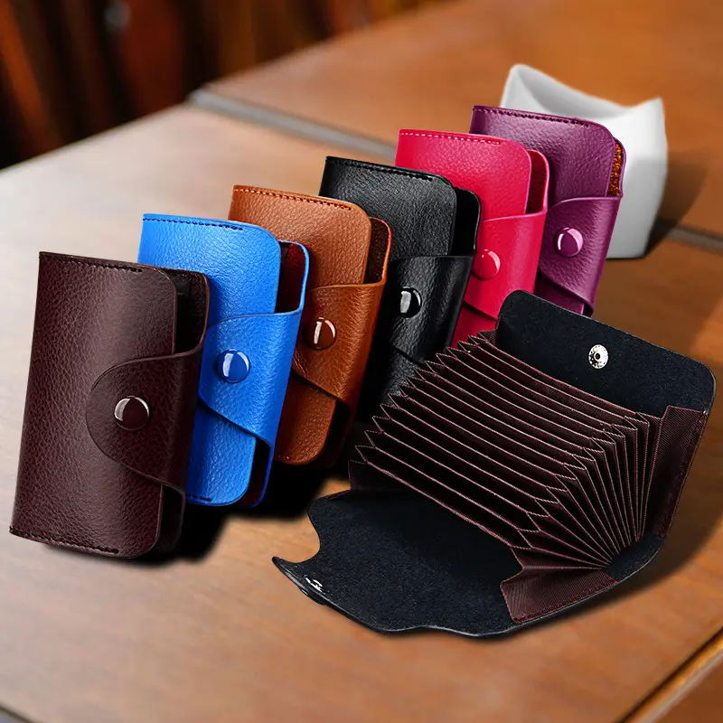 Real Genuine Leather Men Wallet ID Credit Card Holder Wallets Male Small Coin Purse Women Money Bag Vallet Slim Thin Mini Walet