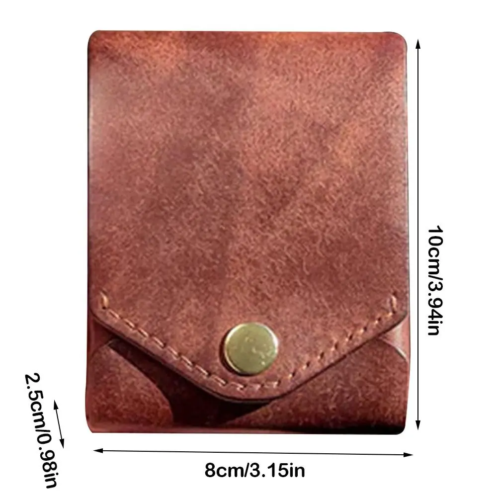 1 Pcs  PU Leather Multifunctional Compact Wallet Handmade Waterproof Built-in Pen Slot Front Pocket Wallets Card Holder Travel