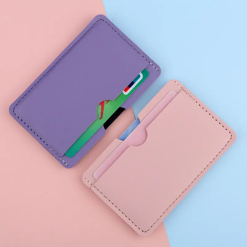 6-Color Slim PU Leather Card Holder - 3-Slot ID/Credit Card Case with Coin Pocket for Men & Women