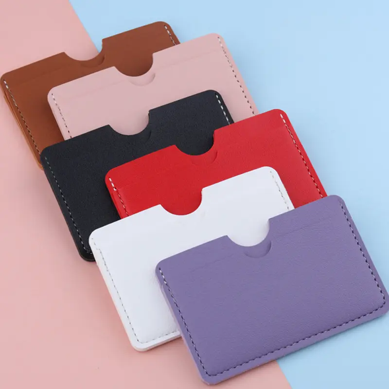 6-Color Slim PU Leather Card Holder - 3-Slot ID/Credit Card Case with Coin Pocket for Men & Women