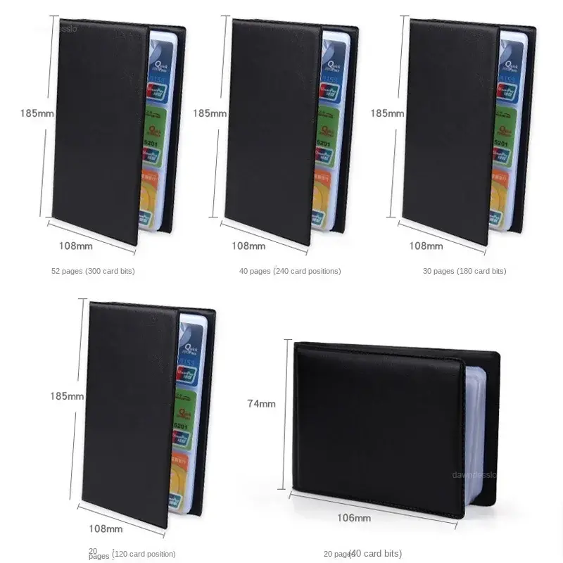 40/120 Leather Cards ID Credit Card Holder Book Case Organizer Business Cards ID Container Credit Card Holder Case