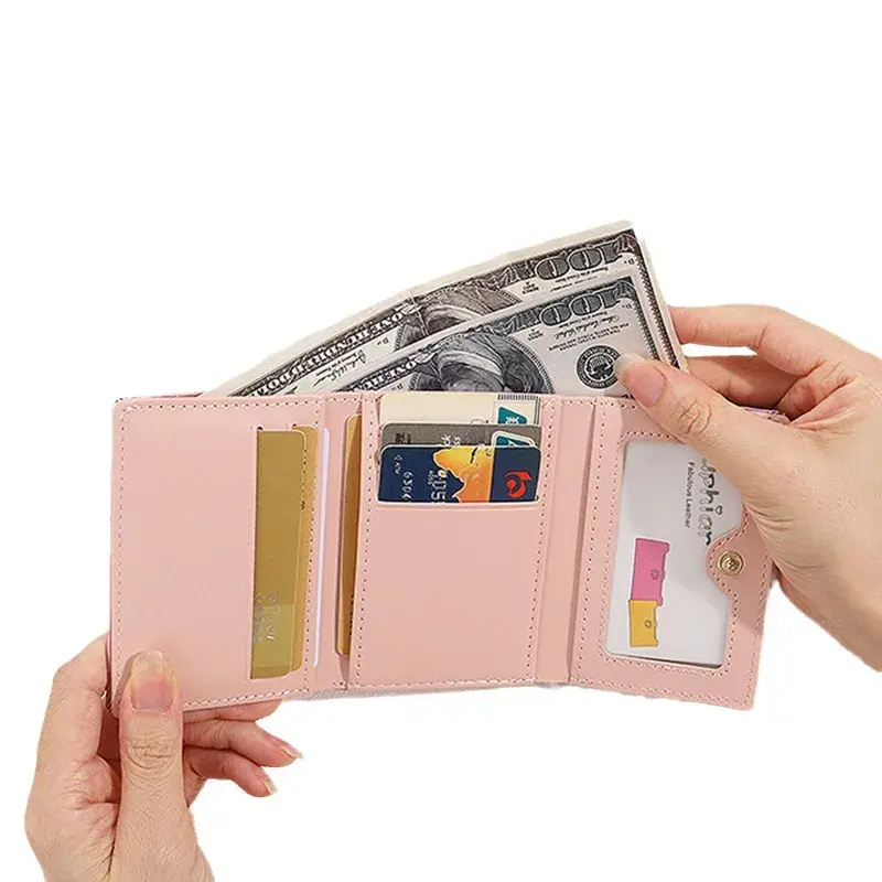 Women Laser Wallets Female Large Capacity PU Leather Purses Short Hasp Purse for Women Small Money bag Coin Card Holders Clutch