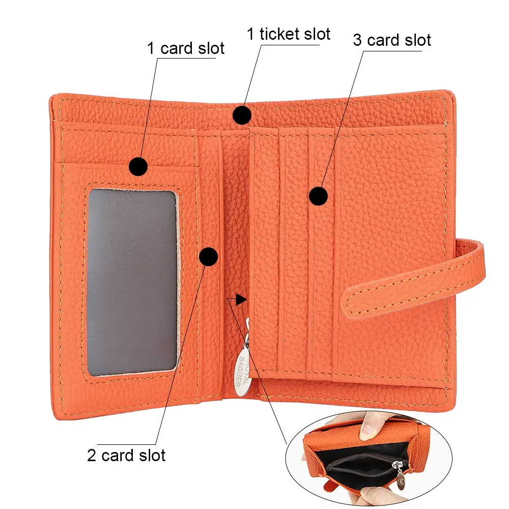 URBAN MASTER New Design Genuine Leather Short Wallet, Fashion Foldable Coin Purse, Women's Multi Card Slots Card Holder 1696