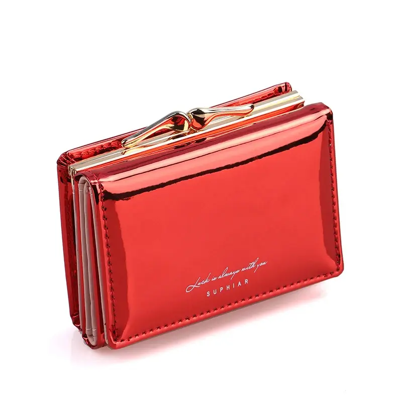 Women Laser Wallets Female Large Capacity PU Leather Purses Short Hasp Purse for Women Small Money bag Coin Card Holders Clutch