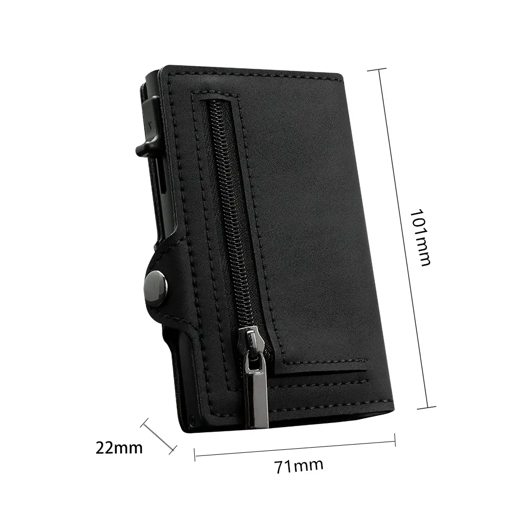 CASEKEY Pink Wallet Slim Minimalist Leather Pop UP Wallet Rfid Blocking Mini Aluminum Automatic Card Holder for Women Men