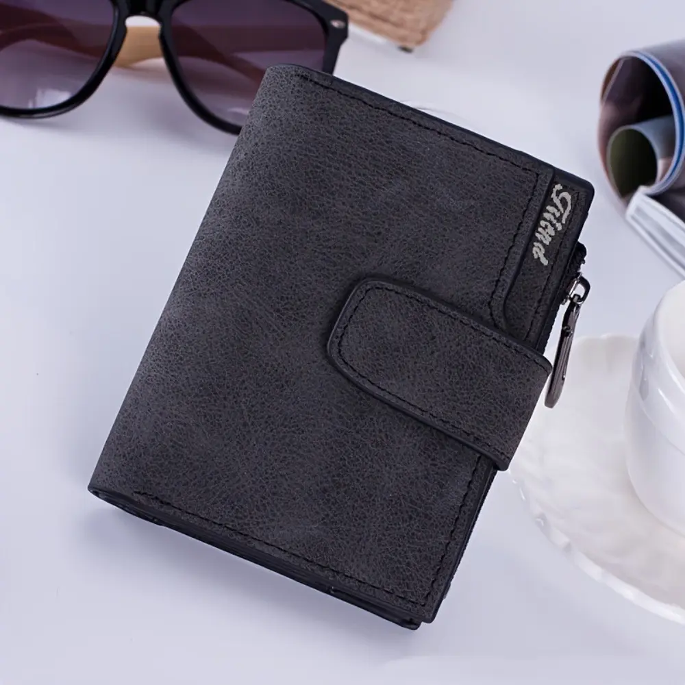 Fashion PU Leather Short Small Wallets Folding Card Bag Coin Card Holder Money Purse Women