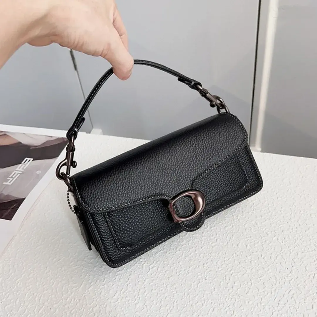 2023 New Style Lychee Pattern Cow Leather Tabby Bag Vintage European And American Style Single Shoulder Crossbody Bag For Women