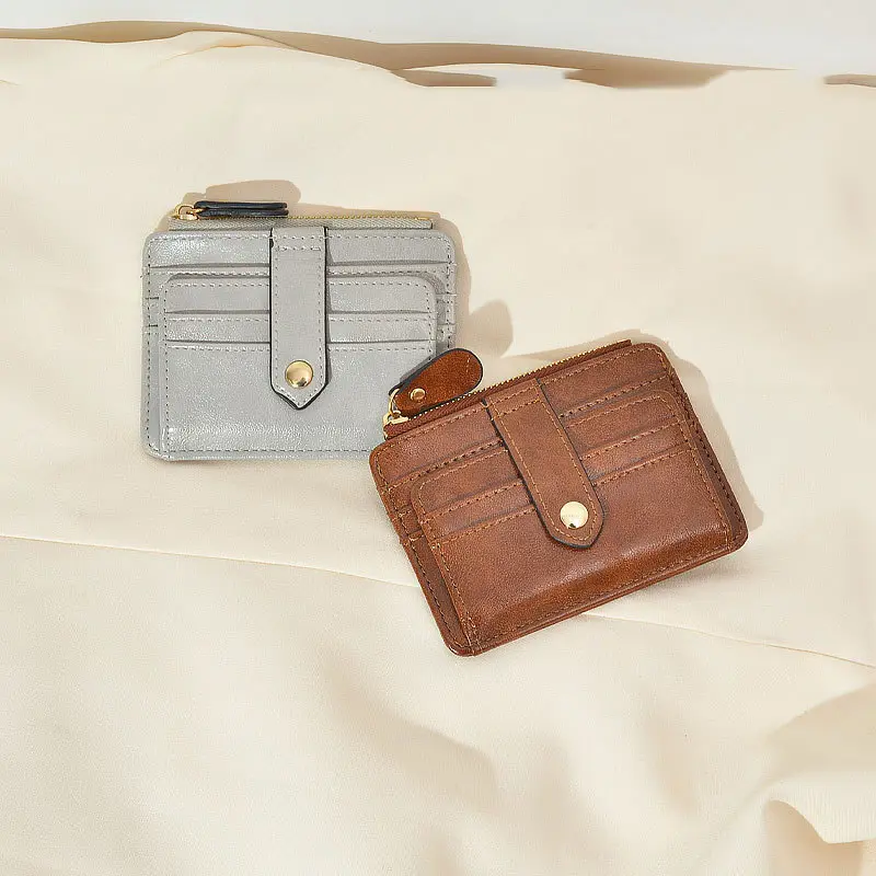 Fashion Small Men's Credit ID Card Holder Wallet Male Slim Leather Wallet with Coin Pocket Purse for Men Women