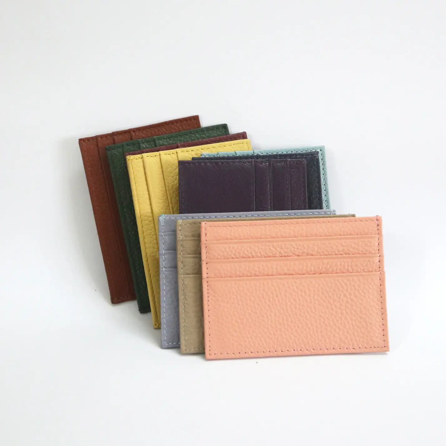 Custom Letter Genuine Leather Card Holder Personalized Initial Slim Wallet Monogram Name Purse Card Case DIY Wedding Gift