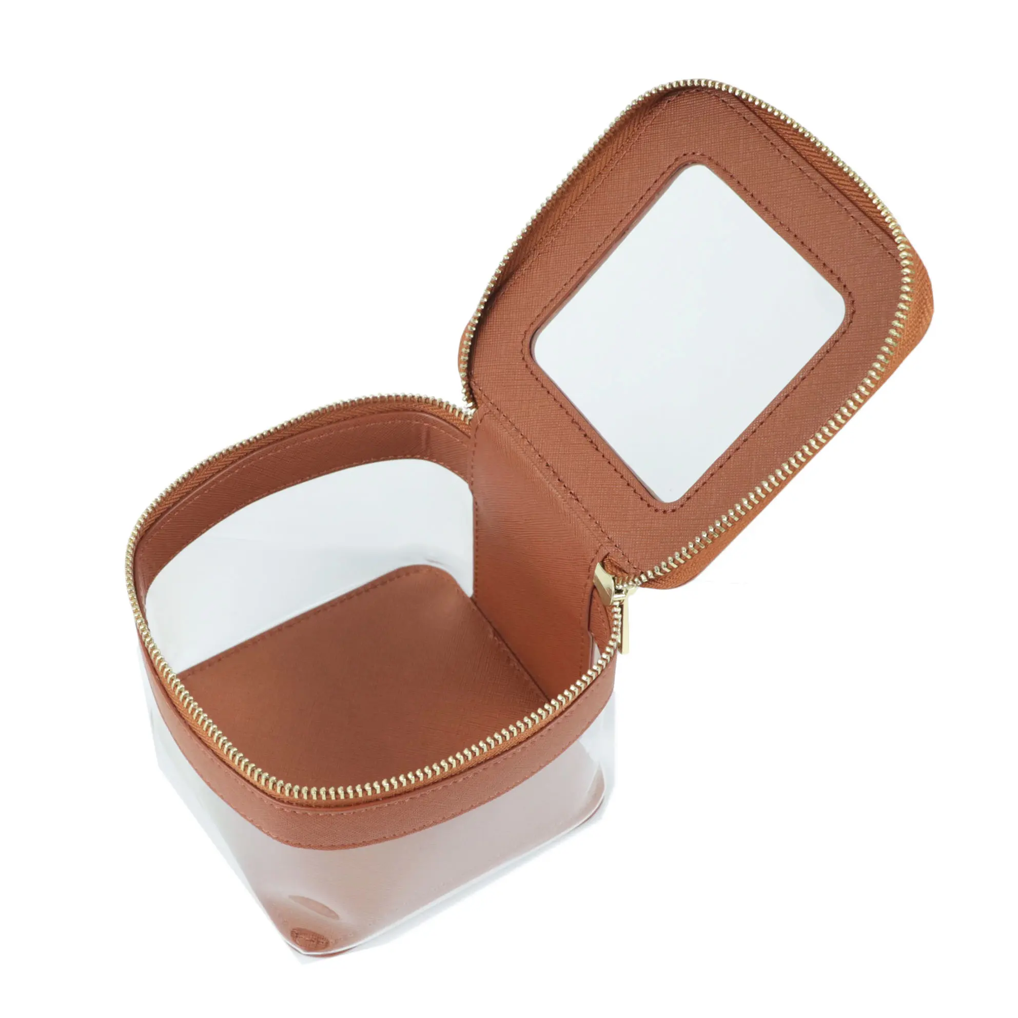 Custom Letters Saffiano Leather Cosmetic Bag PVC TPU Clear Makeup Bags Cosmetic Case For Storage Lipstick Travel Makeup Case