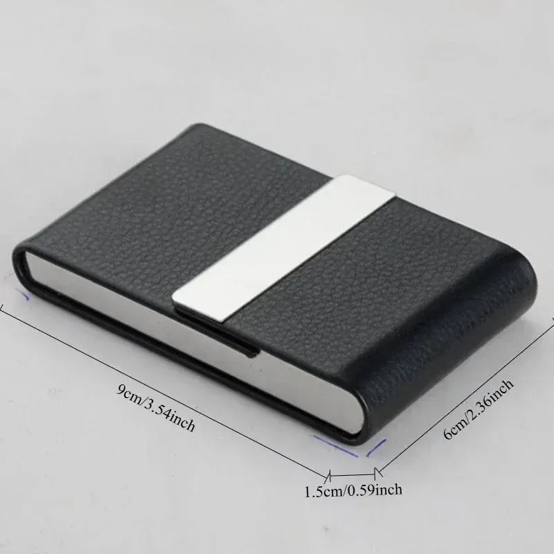 High Quality Business Multifunction Card Holder Case Slim PU Leather Metal Pocket Card Holder with Magnetic Shut Cigarette Case