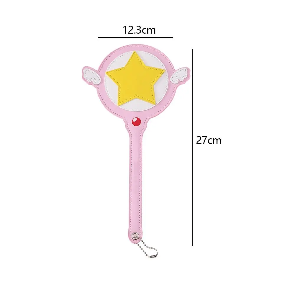 High Quality Anime Star Magic Wand Card Bag Cute PU Leather Protection Case with Wings Card Case Bus Subway Card