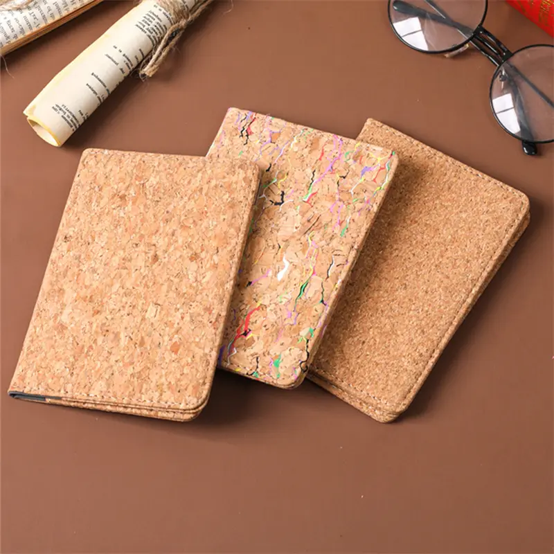 New Cork PU Leather Air Ticket Passport Cover Fashion ID Business Card Holder Mini Wallet Travel Abroad Passport Protection Case