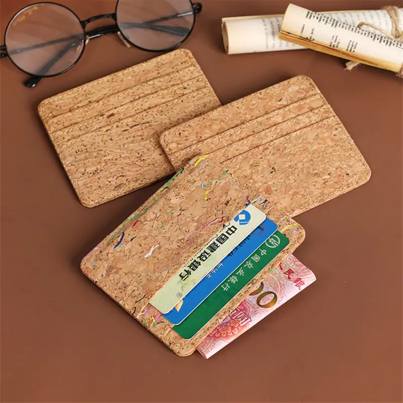 New Cork PU Leather Air Ticket Passport Cover Fashion ID Business Card Holder Mini Wallet Travel Abroad Passport Protection Case