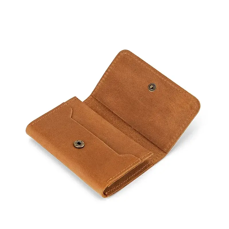 Cowhide Purse Headphone Holder Vintage Leather Wallets Coin Purses Portable Data Cable Headphone Storage Bag Case Card Holder