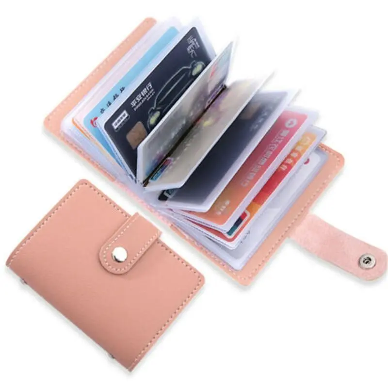 New Anti-theft ID Credit Card Holder Fashion Women's 26 Cards Slim PU Leather Pocket Case Purse Wallet Bag for Women Men Female