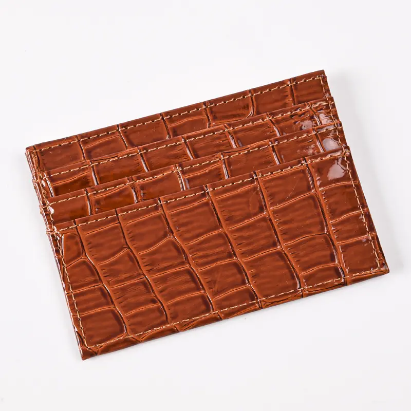 Crocodile Pattern Card Holder Wallet Pu Leather Thin Women's  Business Credit Card Case Bag Student Id Bus Card Cover Purse