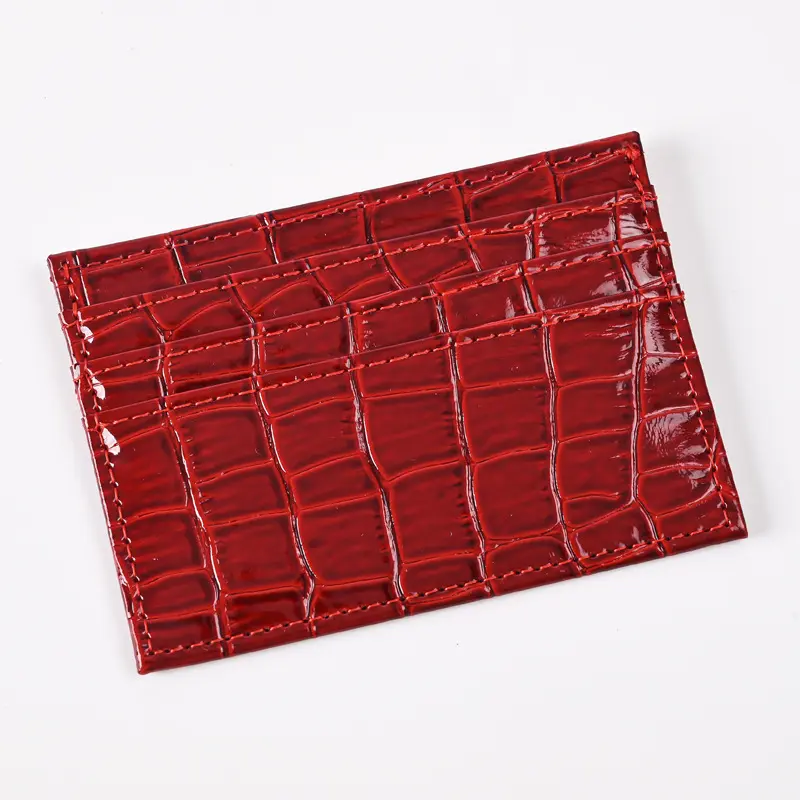 Crocodile Pattern Card Holder Wallet Pu Leather Thin Women's  Business Credit Card Case Bag Student Id Bus Card Cover Purse