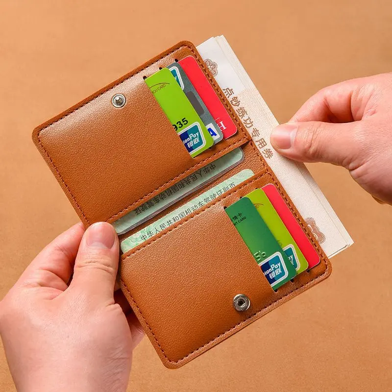 Minimalist PU Leather Card Holder – Slim RFID Wallet for Men & Women with Coin Pocket