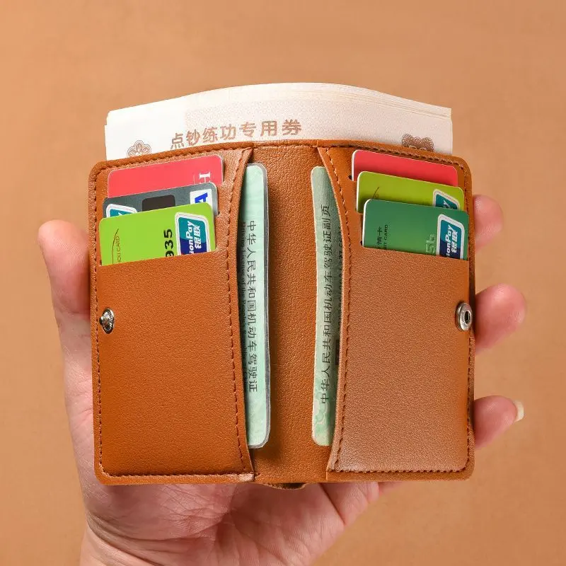 Minimalist PU Leather Card Holder – Slim RFID Wallet for Men & Women with Coin Pocket