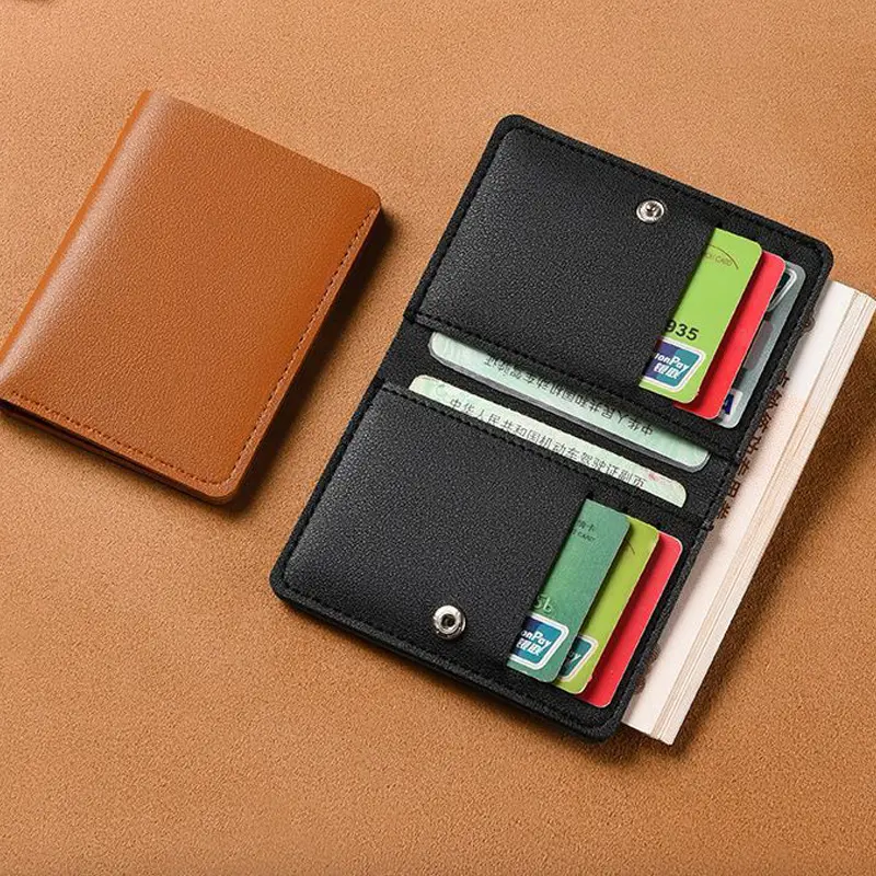 Minimalist PU Leather Card Holder – Slim RFID Wallet for Men & Women with Coin Pocket