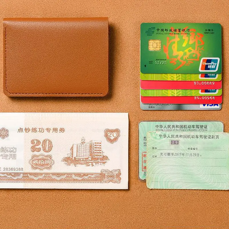 Minimalist PU Leather Card Holder – Slim RFID Wallet for Men & Women with Coin Pocket