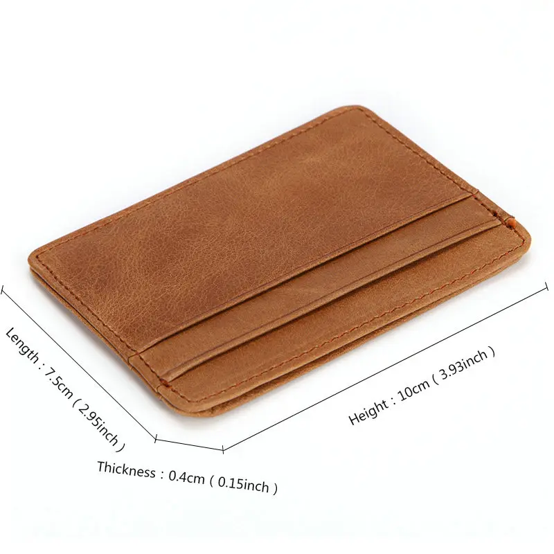 GENODERN Women & Man Genuine Leather Card Holder Cowhide Slim Card Wallet Small Thin Card Package