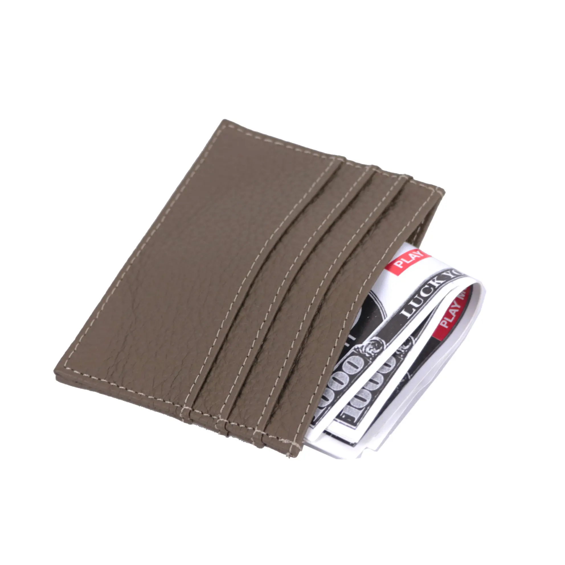 Custom 100% Cow Leather Pebble Pattern Credit Card Holder Slim Wallet Men Women Pocket Card Wallet Custom Initial Letters Case