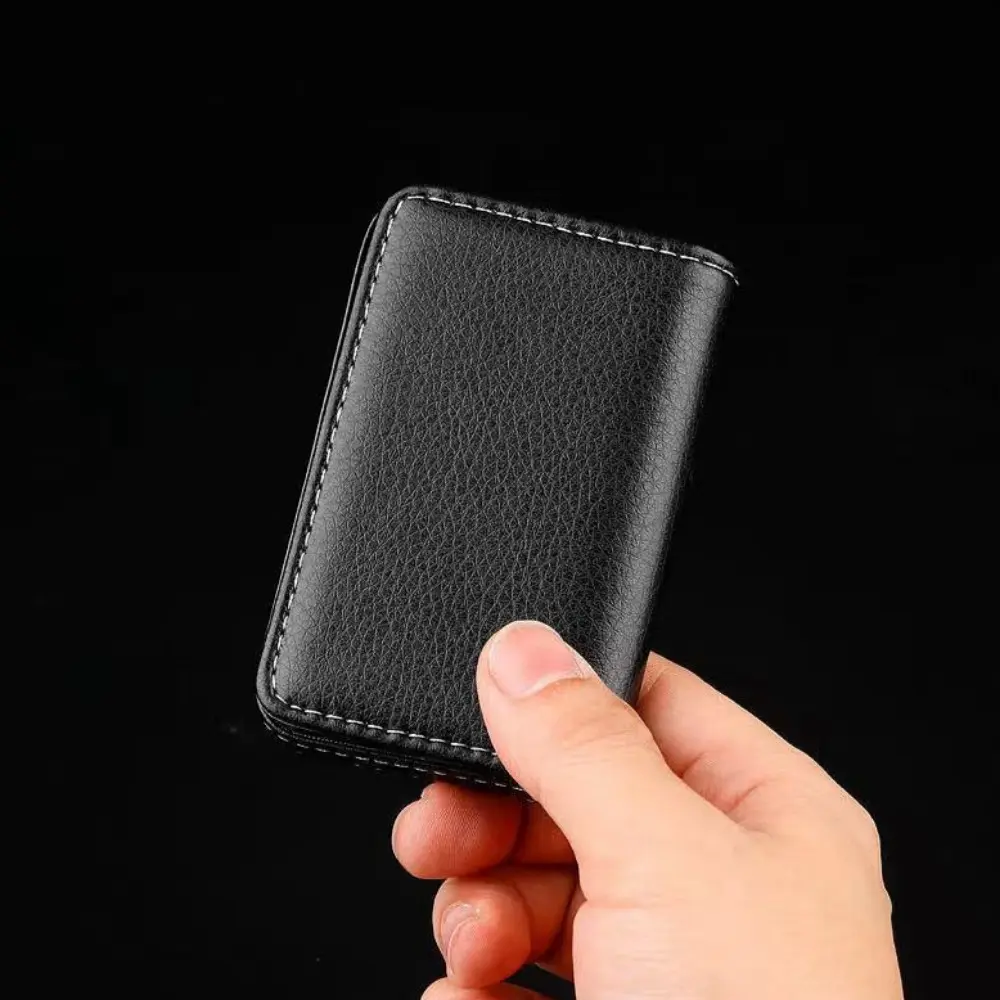Card Holder for Men/Women Magnetic Buckle Large Capacity High-Grade PU Leather Credit Bank Card Case Card Box Card Packs