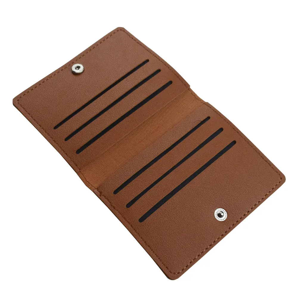 Portable Multi Slot Card Holder Organizer PU Leather Wallet Money Bag Coin Purse with Snap Closure Storage Bag